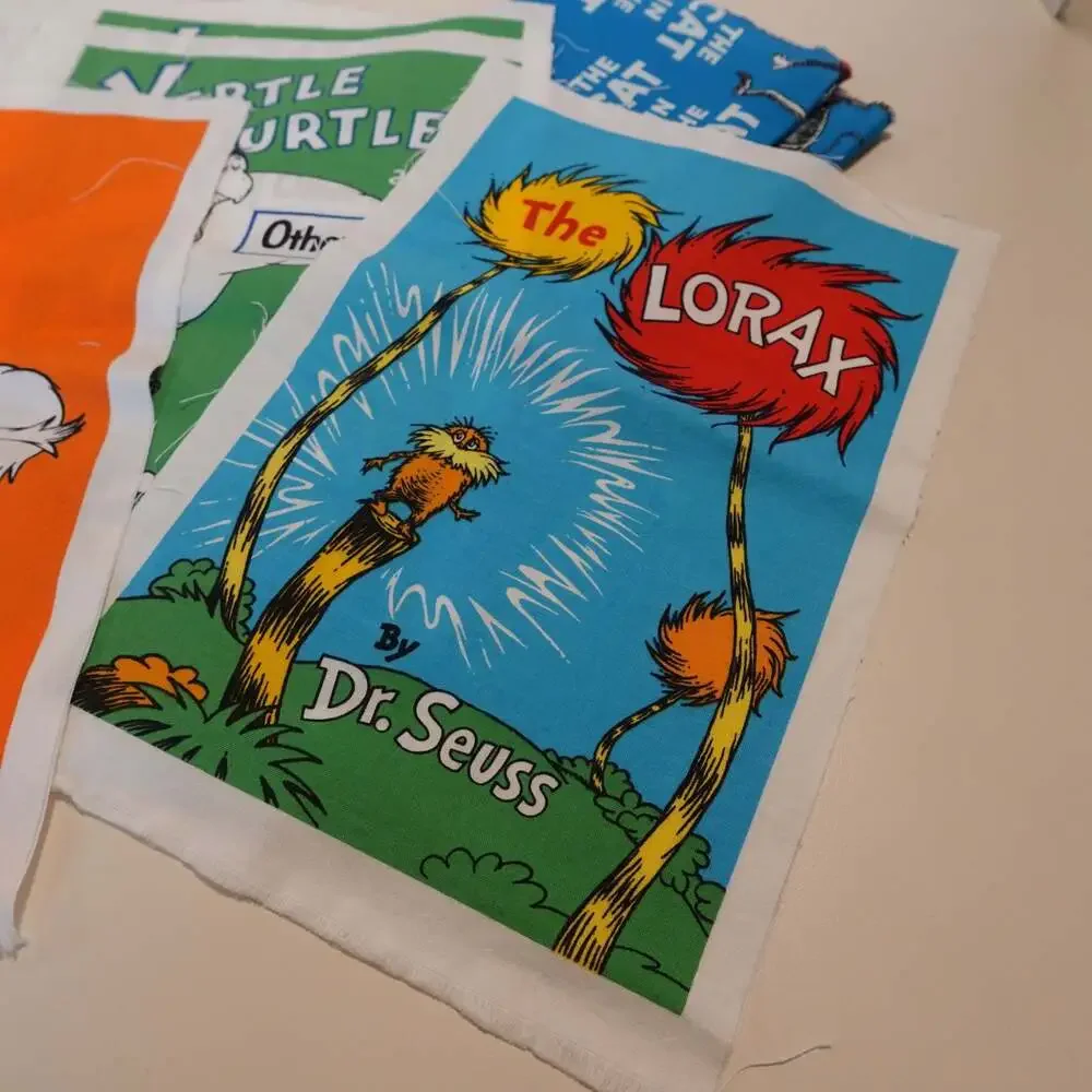 DR. Seuss “Celebrate Seuss” Book Titles  + other Seussy Cotton Fabric Panels